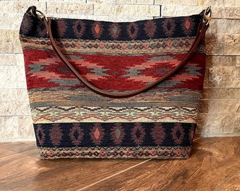 Tempe Tapestry shoulder bag in rich Southwest jacquard fabric