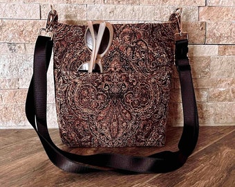 Rosa Crossbody tapestry bag w/ outside pockets