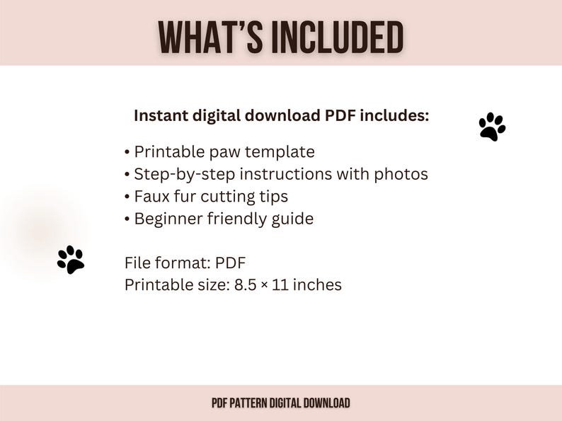 Patron de patte de main de fourrure PDF, tutoriel de couture de gants ...