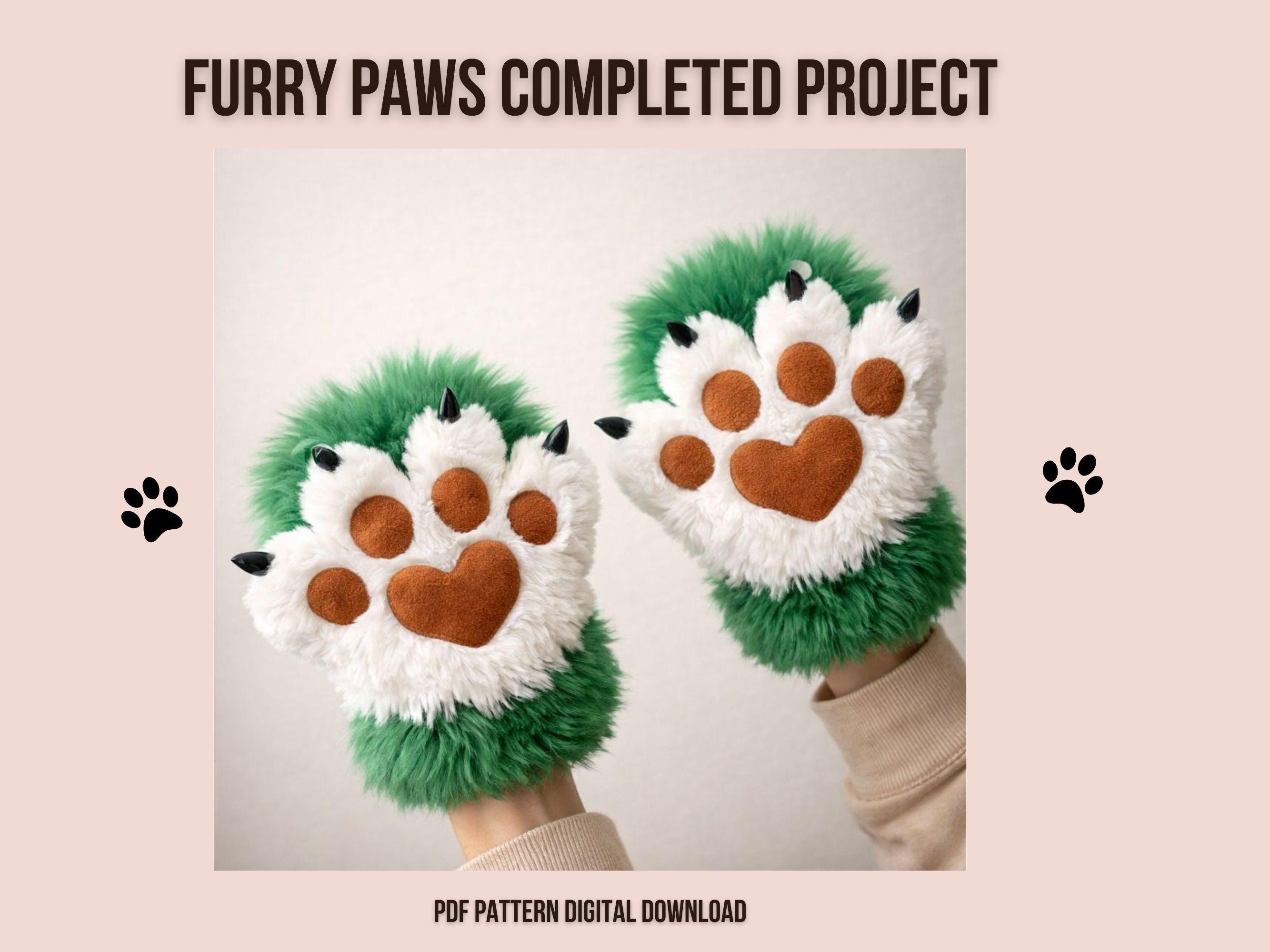 Fursuit Handpaw Pattern PDF, Faux Fur Paw Gloves Sewing Tutorial ...