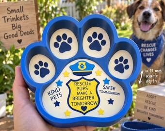 Bandeja porta-objetos em formato de pata de cachorro resgatada (STL e 3MF) | Arquivo para impressão 3D de porta-objetos com estampa de pata | Decoração para amantes de cães | Bandeja para presentes de animais de estimação