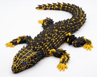 Articulated Lizard STL-3MF | Flexi Armadillo 3D Print Model | Fantasy Girdled Reptile Fidget Toy | Flexi Animal STL | 3MF Printing File
