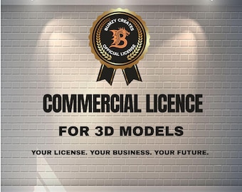 Licença comercial para arquivo STL/3MF | Uso comercial de design único | Direitos de venda de impressões físicas | PDF de licença personalizada
