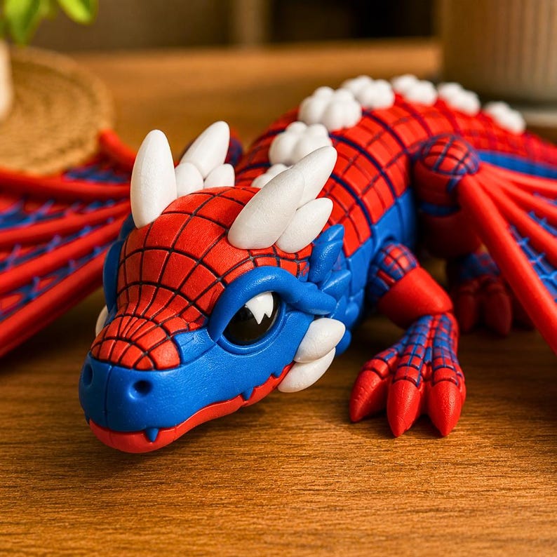 Close up of Spider Dragon face showing detailed texture