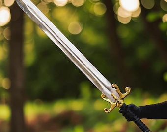 Handgeschmiedetes Fantasy Schwert - Gothic Schädelgarder Langschwert Nachbau - Displayklinge