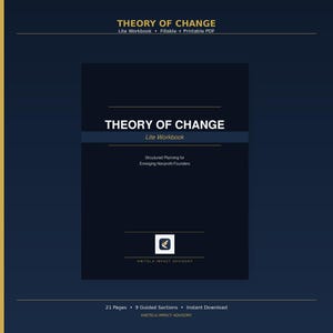 Theorie des Wandels Arbeitsheft | Non-Profit-Gründungsplan (ausfüllbares PDF)