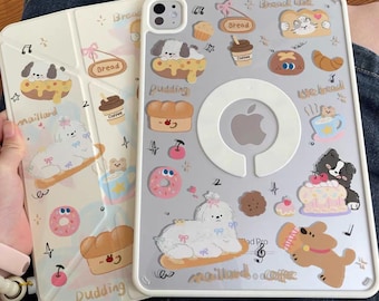 iPad Air 8 Magnetic Detachable Tri-Fold Y-Stand Case, Afternoon Tea Party Cover For iPad Air 7 / Mini 7 / Pro 11 / 10th Gen