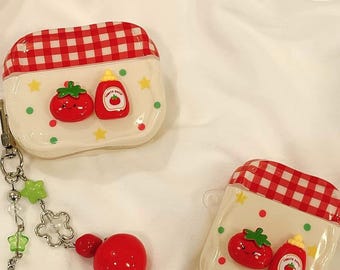 Creative 3D Ketchup Silicone AirPods Case with Charm, Cover for AirPods Pro 3, Pro 2, AirPods 4, 1, 2