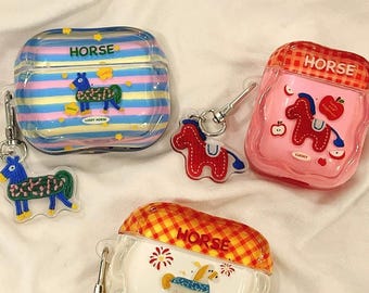 Cartoon Pony Silicone AirPods Case, AirPods Pro 2 Case, AirPods Pro Case, AirPods 1 2 3 4 Case, Couple AirPods Case