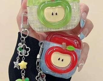 Green Red Silicone AirPods Case, 3D Design with Charm, Cover for AirPods Pro 3 Pro 2 AirPods 4 1 2