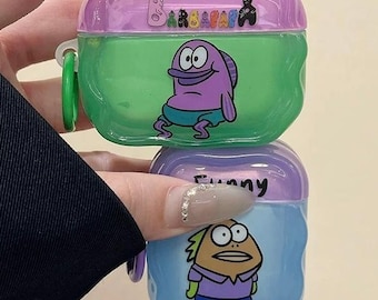 Bikini Bottom Ugly Fish AirPods Case, Cartoon Funny Silicone AirPods Pro 3 Cover, AirPods Pro 2 Case, AirPods Pro Case, AirPods 1 2 3 4 Case