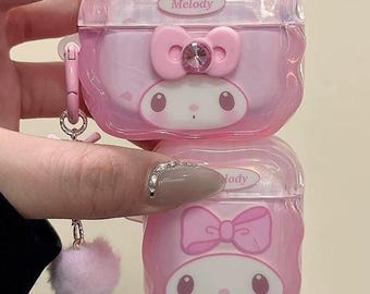 Kawaii Pink Silicone AirPods Case with Charm, Cover for AirPods Pro 3, Pro 2, AirPods 4, 1, 2