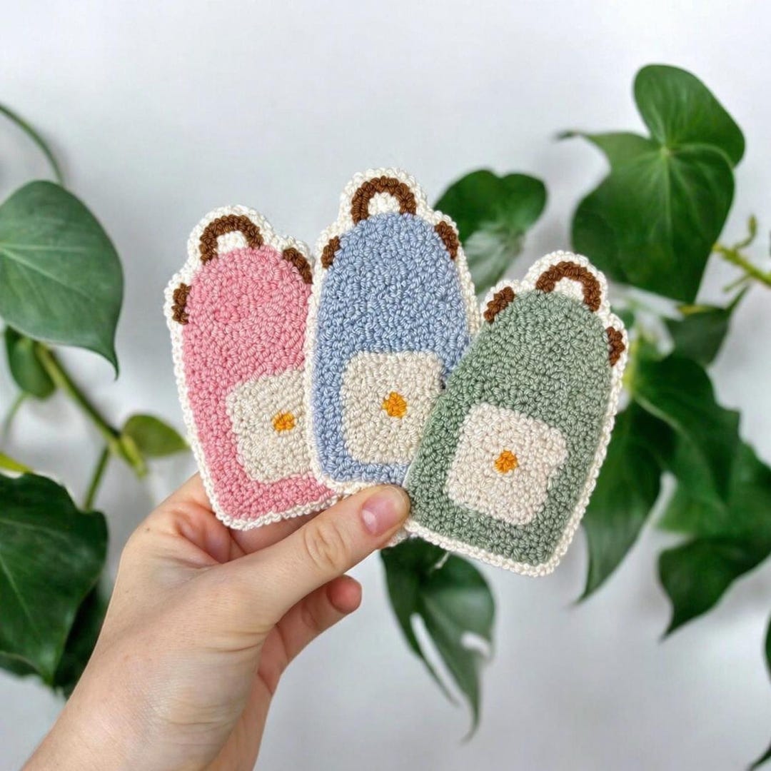 3pcs Beetle and Tiny Backpack Punch Needle Bookmark Set, 3 Piece Fiber ...