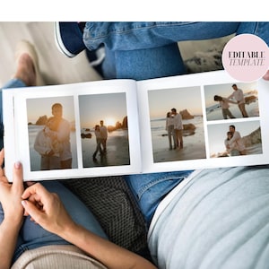 Plantilla de Canva para álbum de fotos de boda / Libro minimalista para la mesa de centro (descarga digital)