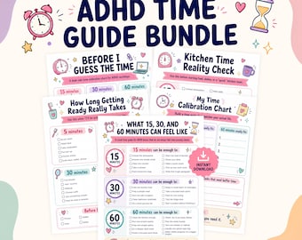 ADHD Time Tracker Editable Canva Template, How Long Tasks Take Chart, Visual Time Guide, Getting Ready Checklist, Time Blindness PDF