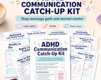 ADHD Communication Workbook, Reply Tracker for Late Messages, Printable System for Overwhelmed Adults, Text Anxiety PDF