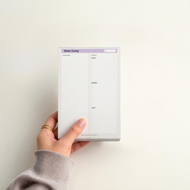 ADHD Brain Dump Notepad, 4x6 Sticky Note to Do List Pad, Task Sorter ...