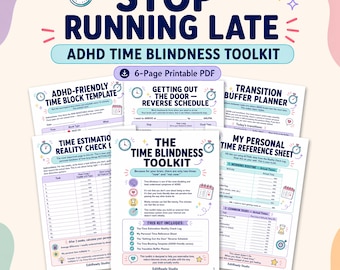 ADHD Time Blindness Workbook, Time Blocking Template for Neurodivergent Adults, Always Late Reverse Schedule, Executive Function PDF