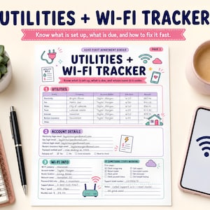 First Apartment Checklist, New Renter Organizer PDF, Apartment Moving Planner, Rent Tracker, Utilities, Maintenance Log, Security Deposit image 6