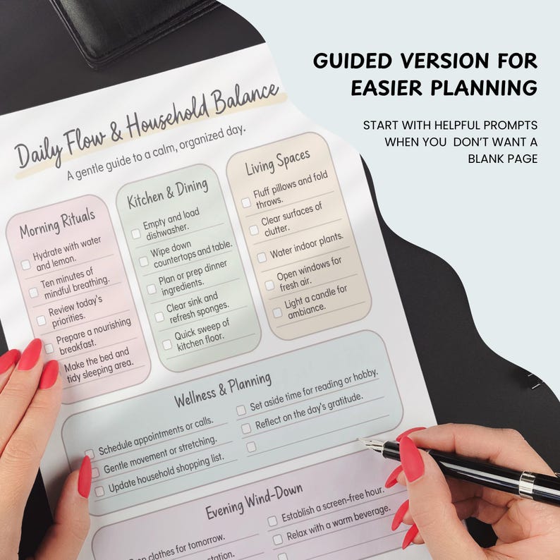 Home Checklist Planner, Daily Routine Chart, Goodnotes Daily Planner ...