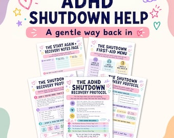 ADHD Shutdown Recovery, ADHD Burnout Worksheet for Adults, Executive Dysfunction Help, Low Energy Reset, Overwhelm Support PDF