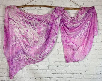 Pink peony silk belly dance veil and cover up