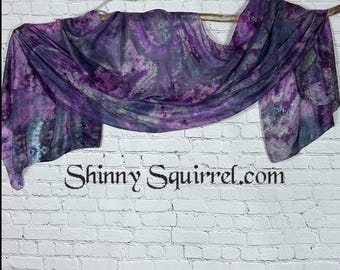 Purple and black silk belly dance veil and cover up