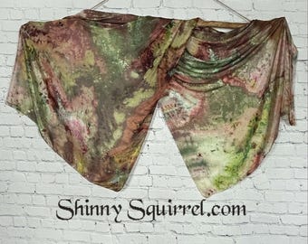 The Kaleidoscope, green, peony silk belly dance veil and cover up