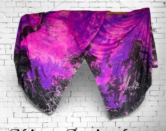 Florescent night silk belly dance veil and cover up