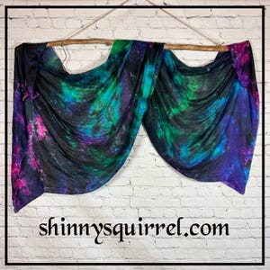 Women's 100% Silk Belly Dance Veil - Hand-Dyed Tie-Dye Silk Scarf 98x45 Inches