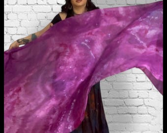 Sugar plum silk belly dance veil and cover up