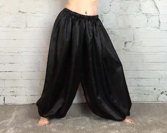 Black belly dance harem pants for tribal fusion, cabaret/bellydance pantaloons