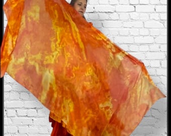 Fire phoenix silk belly dance veil and cover up
