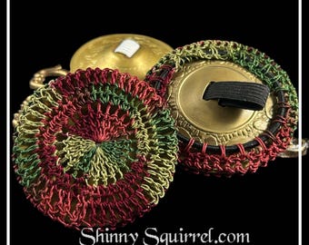 Fallen leaves Crocheted Zill Covers:  Finger Cymbal Mufflers (Set of 2)
