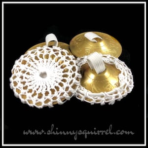 White Cotton Belly Dance Zill Covers: Finger Cymbal Muffler (Set of 2)