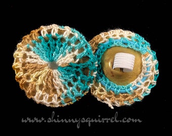 Turquoise, cream, white, beige Belly dance zill covers, zill muffler, ziffler, finger cymbal cover- NORMAL SIZE