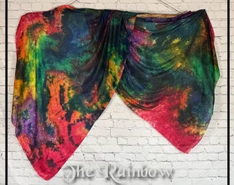 The rainbow silk belly dance veil and cover up