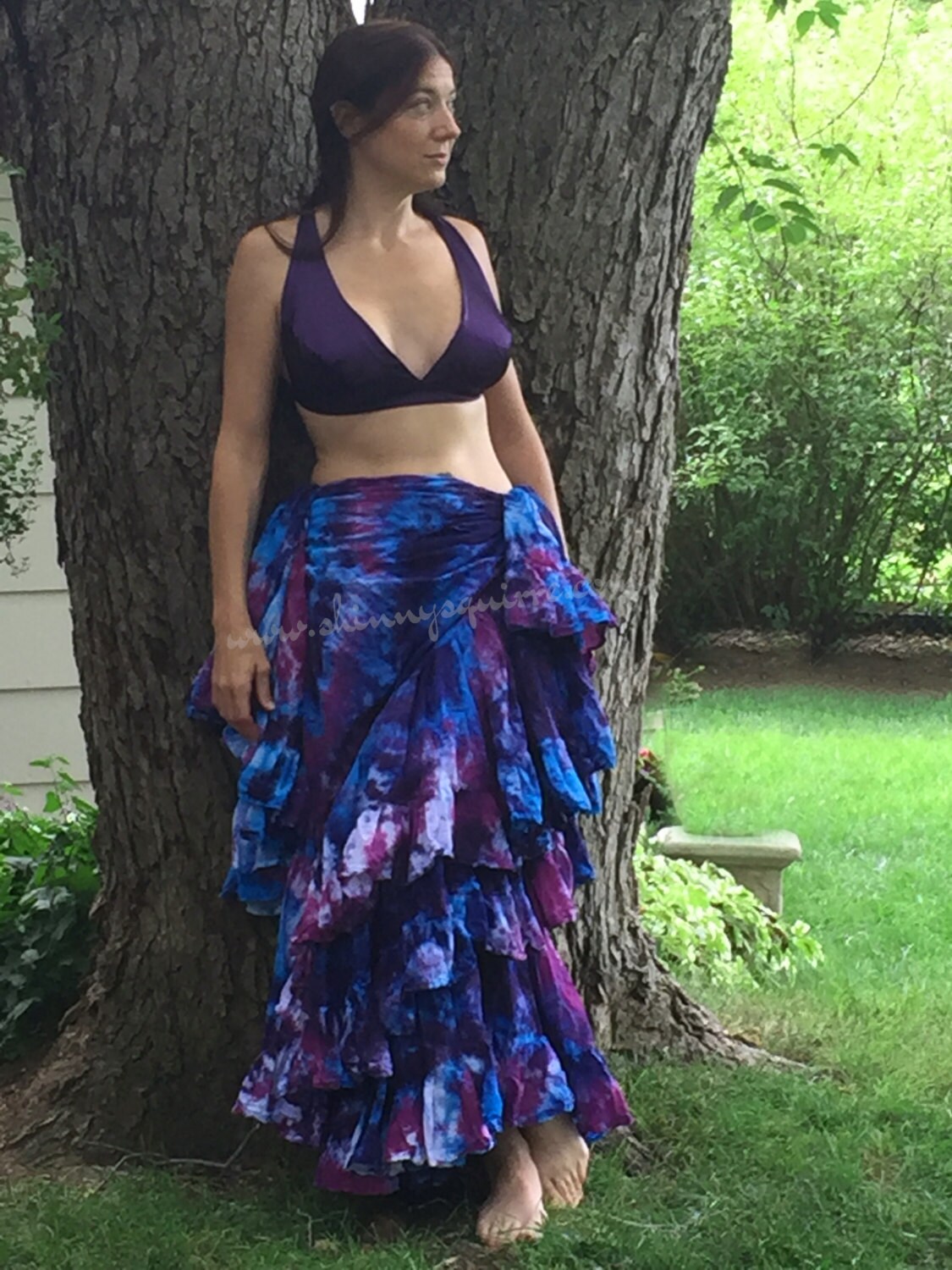 ベリーパッチ 25 または 32 ヤード スカート/コットン/4 段/タイダイ