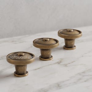 Solid Brass Cabinet Drawer Pulls, Modern Round Dresser Knobs, Furniture Hardware, Kitchen Cupboard Decor