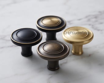 Solid Brass Drawer Knob, European Design Cabinet Pull Handle, Farmhouse Furniture Decor
