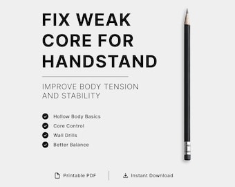 Fix Weak Core For Handstand PDF | Core Control Exercises For Better Balance & Stability