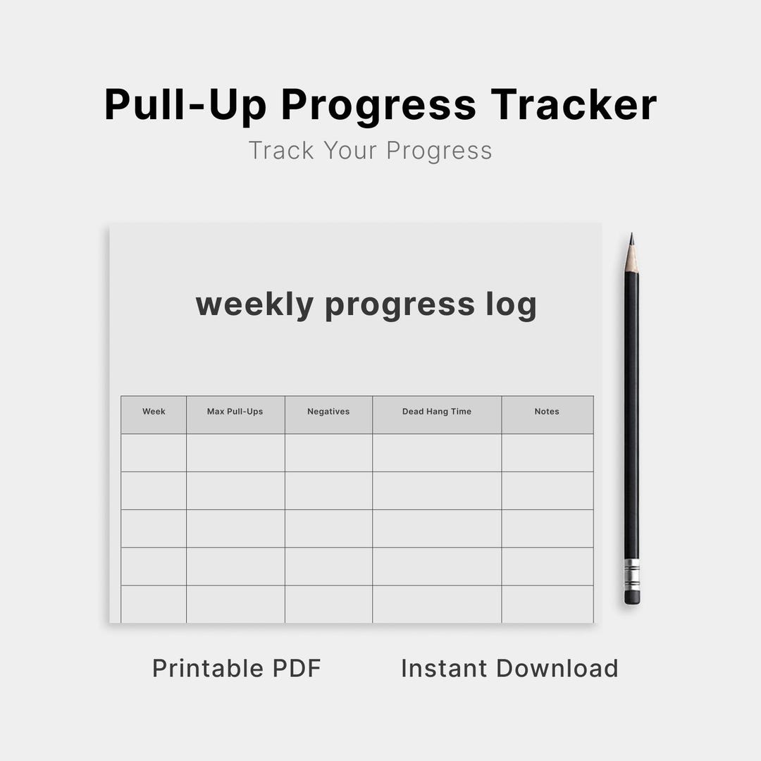 Pull Up Tracker PDF | Erste Pull Up Challenge | 30 Tage Pull Up Plan ...
