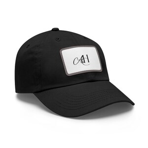 Boné estilo "Dad Hat" com patch de couro, boné de beisebol com patch retangular em relevo | Opção de monograma imagem 9