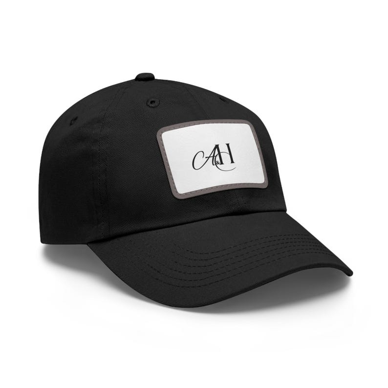 Boné estilo "Dad Hat" com patch de couro, boné de beisebol com patch retangular em relevo | Opção de monograma imagem 9