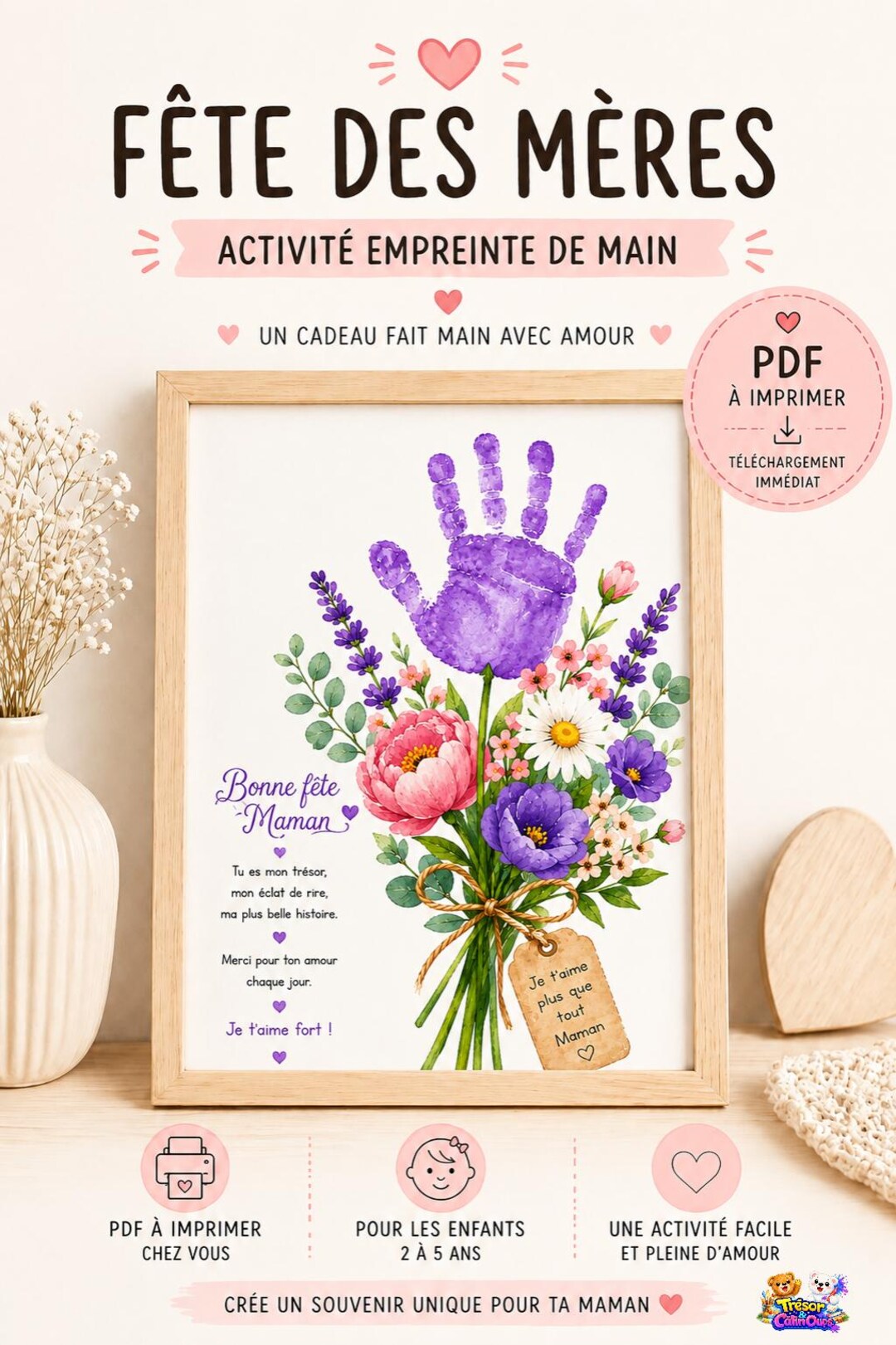 Handprint Flower - Mother's Day - Activity for Children Aged 2-5 ...