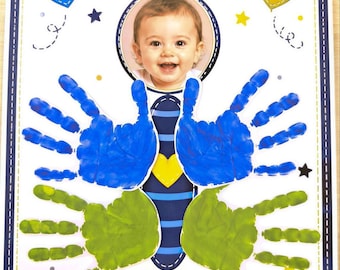 Papillon empreintes de mains pour Papa | Cadeau fête des pères à imprimer | PDF A4 | Activité enfant | Empreintes peinture |