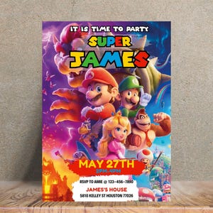 Editable Super Mario Galaxy Movie Ticket Birthday Party Invitation, Super Mario Movie 2026 Ticket Invitation, Printable Mario Movie Party
