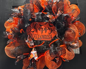 Corona de Feliz Halloween de 21 pulgadas