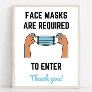 Face Masks Required to Enter, Business Social Distance Sign, DIGITAL PRINT DOWNLOAD