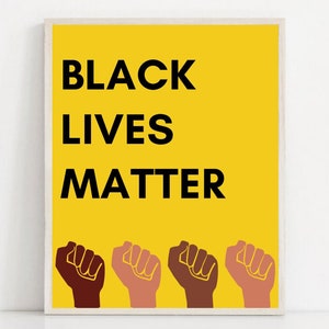 Black Lives Matter Protest Poster: BLM Resist Fists Sign (Digital Download)